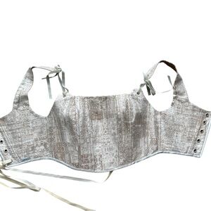 Metallic shiny Crop Top Corset